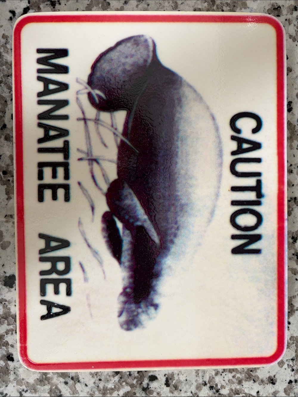 Caution Manatee Area Wall Decor 9x7